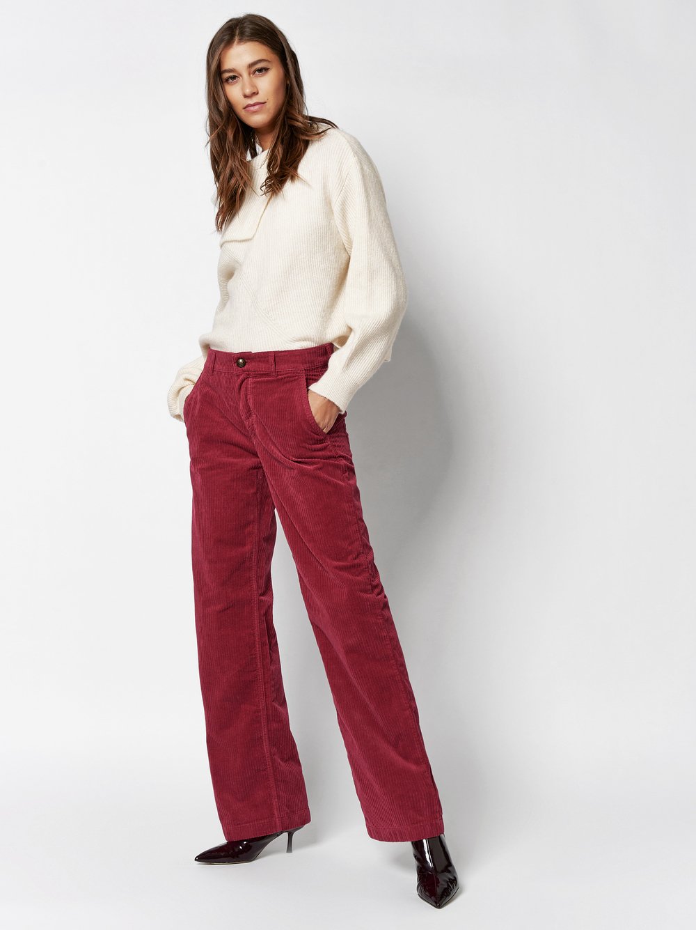 Wide Leg aus Cord | Style »Audrey1_085« red