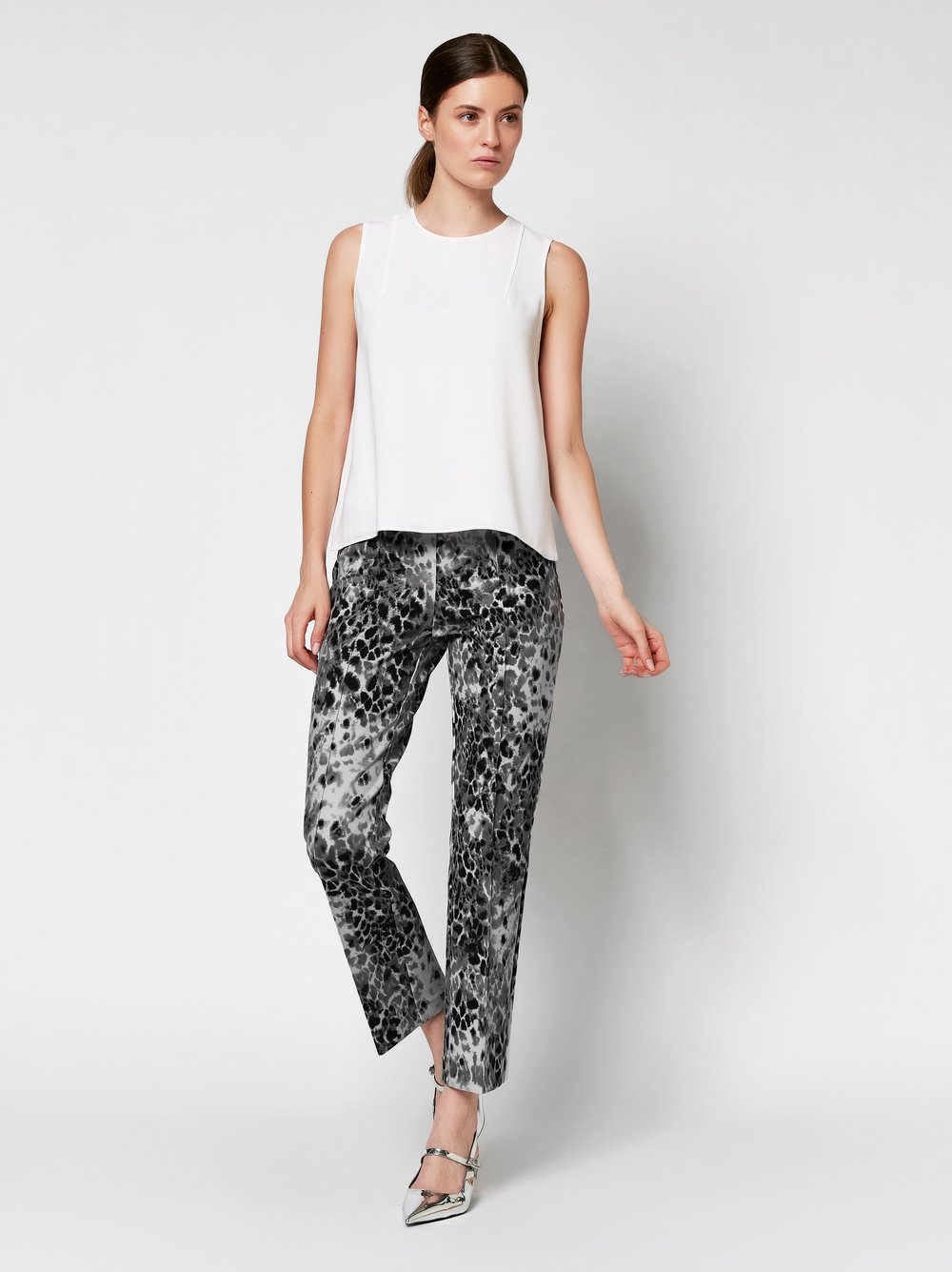 Slim-Fit mit Leoprint | Style »Alisa_296« grey/black