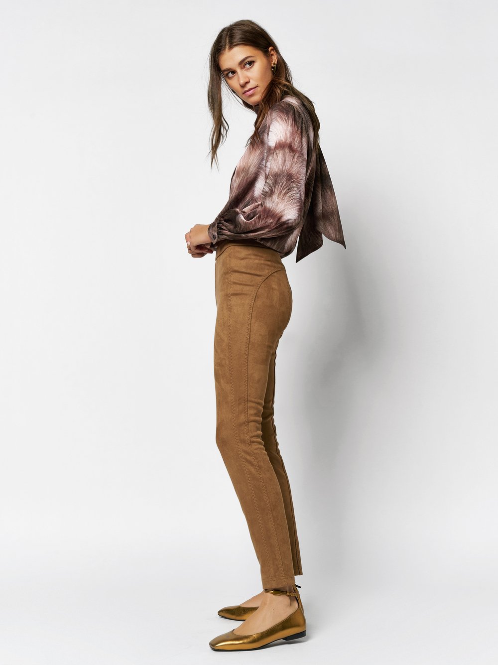 Skinny fit in a suede look | Style »Alisa_274« camel