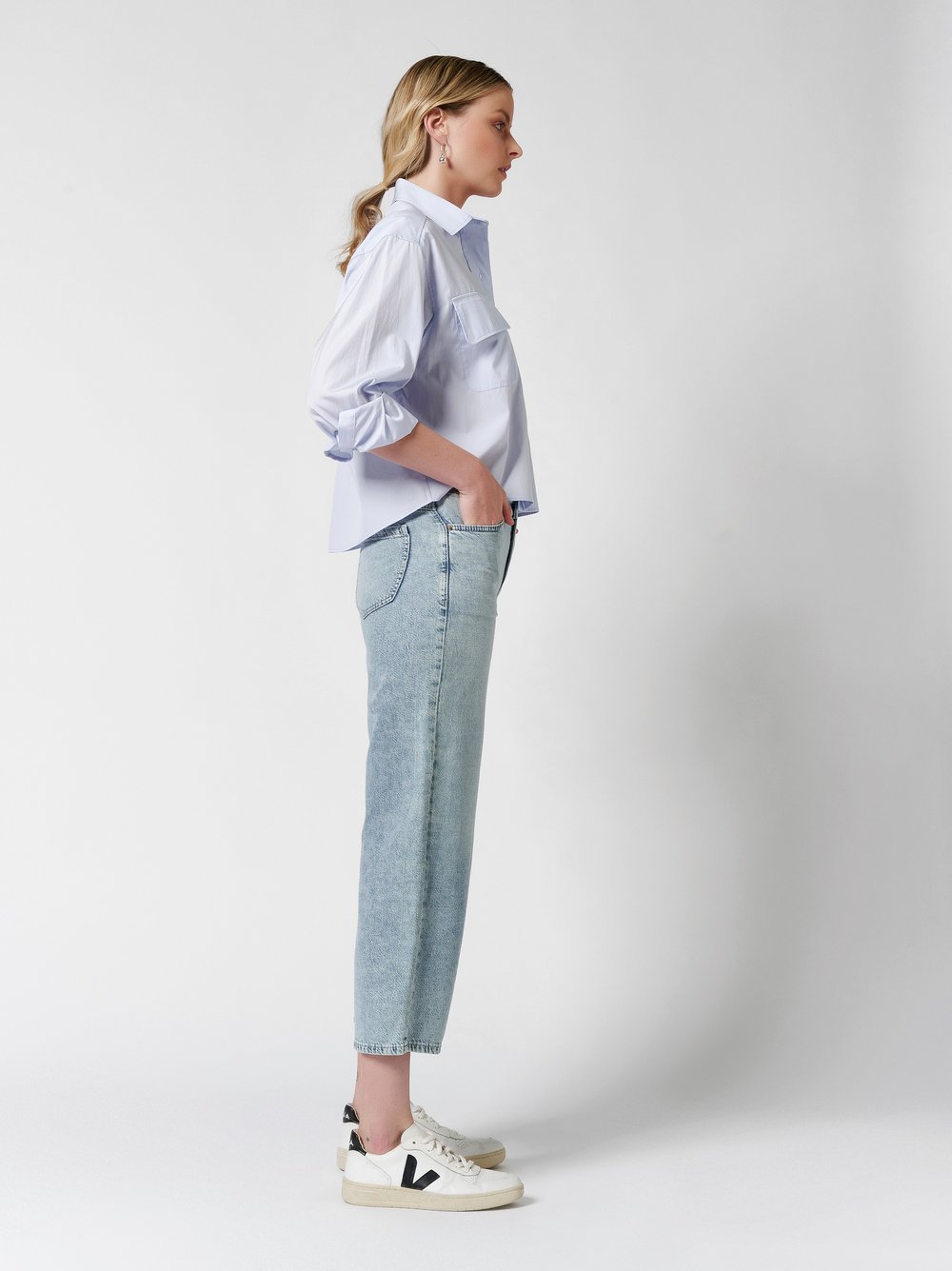 Entspannte 3/4-Jeans | Style »Antonia_398« light blue