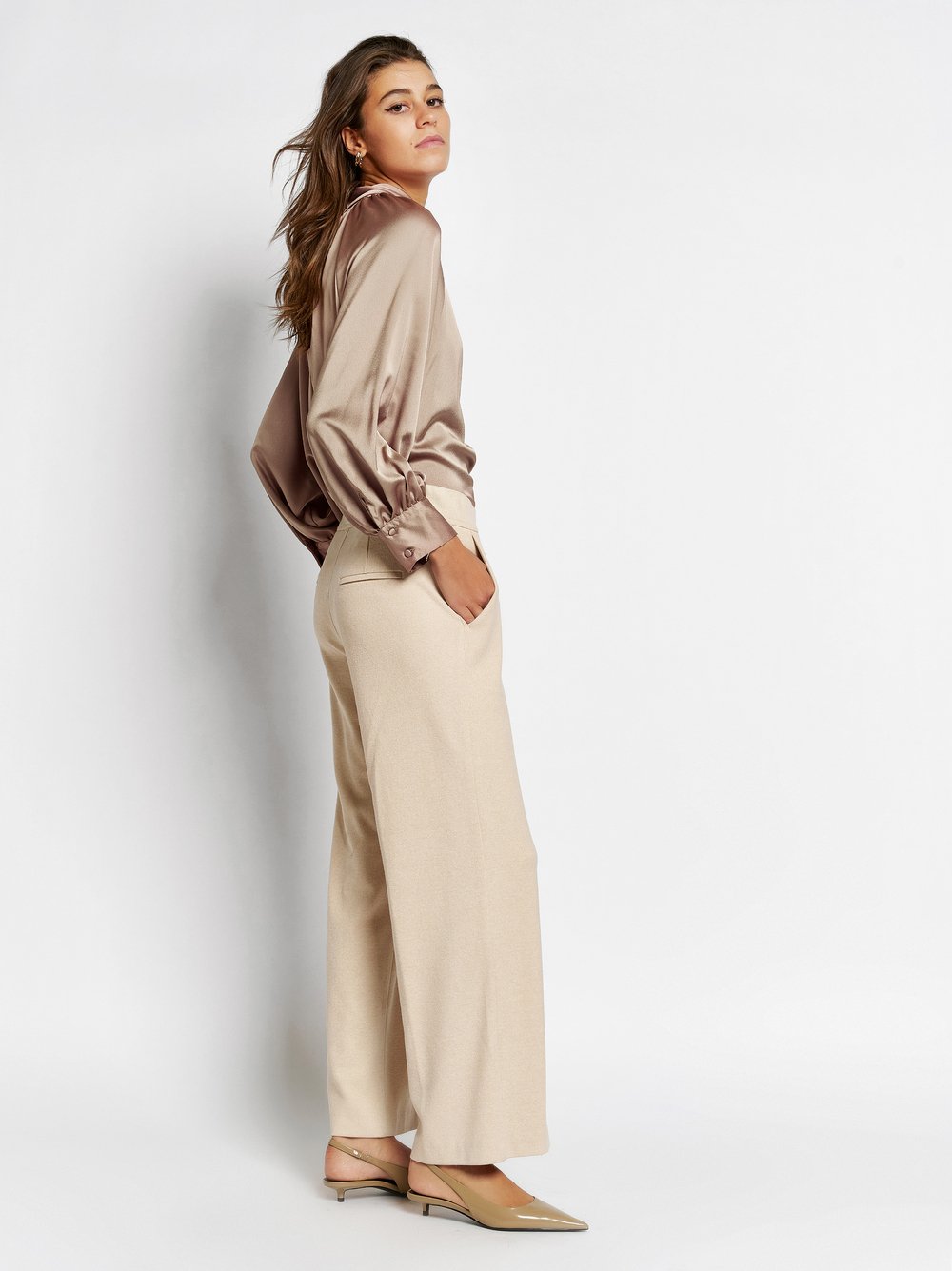 Wide Leg aus Jersey | Style »May_441« sand