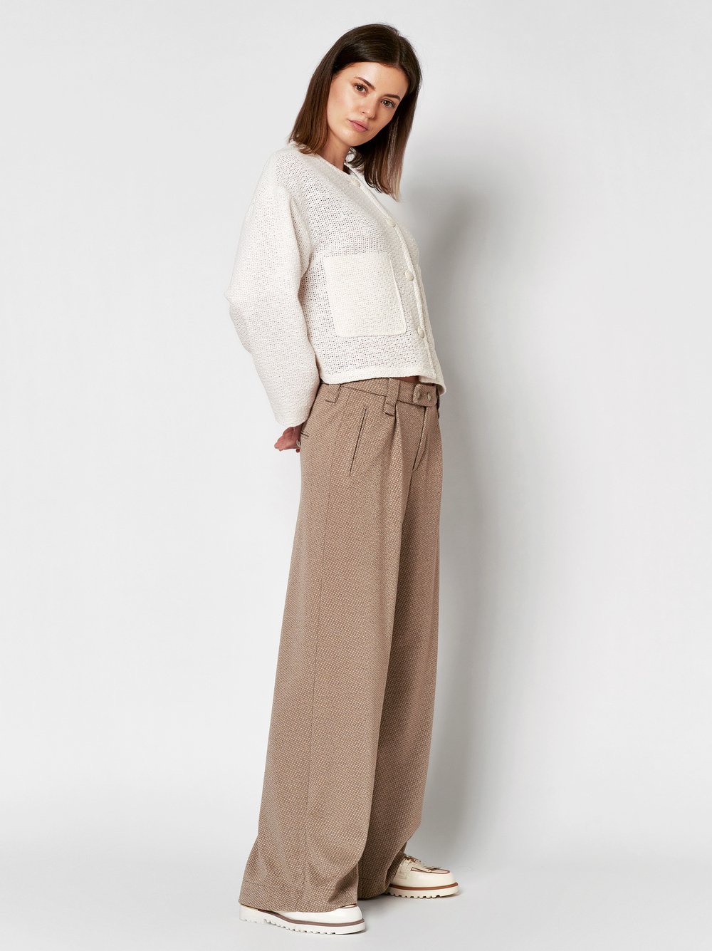 Edle Wide Leg | Style »Mara_364« silver/camel